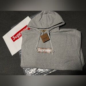 Supreme x Burberry Gray Hoodie XL